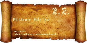 Mittner Réka névjegykártya